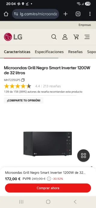 Microonde e Grill LG 32L
