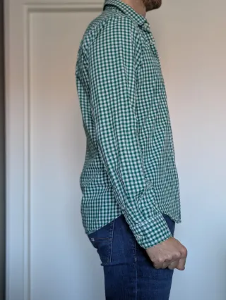 Camisa de cuadros verde y blanca Talla M-L