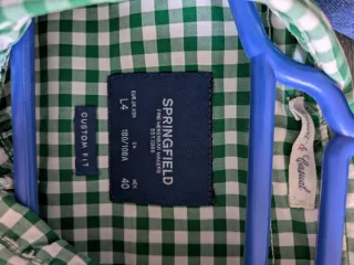 Camisa de cuadros verde y blanca Talla M-L