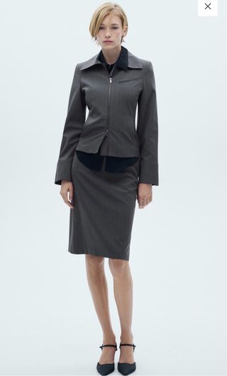 Chaqueta gris rayas cremallera nueva