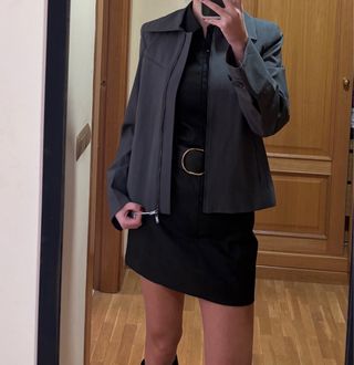 Chaqueta gris rayas cremallera nueva