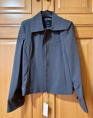 Chaqueta gris rayas cremallera nueva