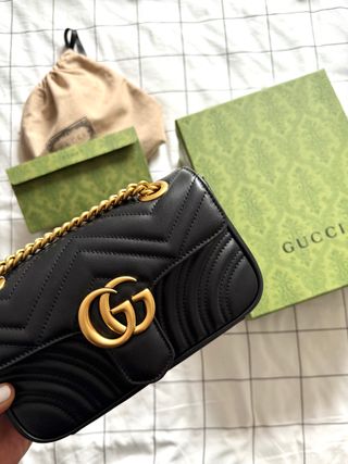 Borsa Gucci GG Marmont Nero Dorato