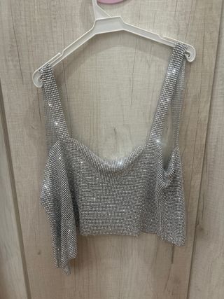 Top Brillante Espalda Descubierta Sin estrenar