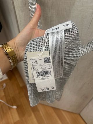 Top Brillante Espalda Descubierta Sin estrenar