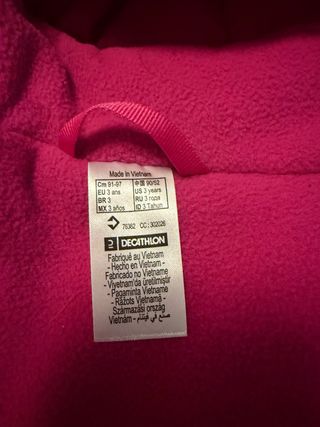 Conjunto de nieve impermeable niña Wedze rosa