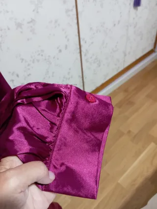 Vestido cruzado de raso.T.XL