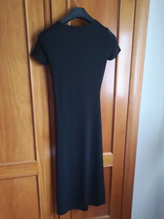 Vestido negro Mango drapeado