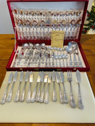 Set di posate antiche in argento AR800, 90 pezzi