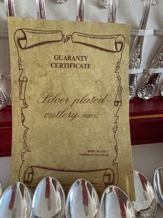 Set di posate antiche in argento AR800, 90 pezzi