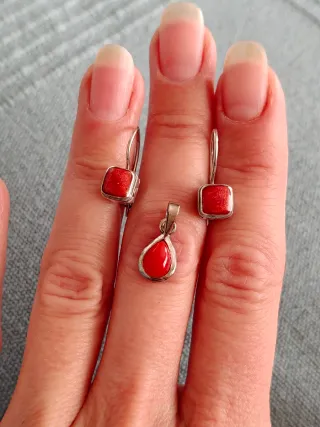 Pendientes, colgante plata y piesra