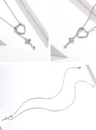 Collar Plata925 Corazón+Llave REGALO ¡LIQUIDACIÓN!