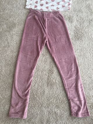 Pijama Invierno Corazones Rosa y Blanco T 11/12