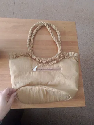 Bolso de tela con flores