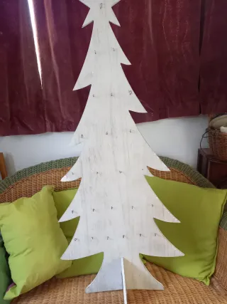 Sagoma Albero Natale Legno Bianco