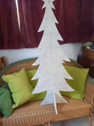 Sagoma Albero Natale Legno Bianco