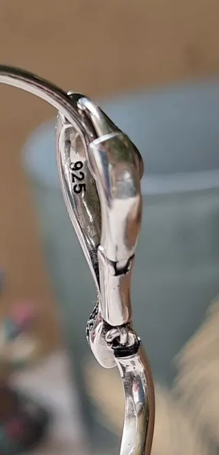 Pendientes Plata de ley 925 Serpiente con Circonit