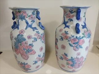 Set di 2 vasi in ceramica smaltata