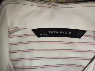 Camisa Zara Rayas Rojas y Blancas Talla M