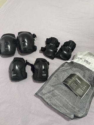 Set Protecciones Oxelo Skate Negro 2XS