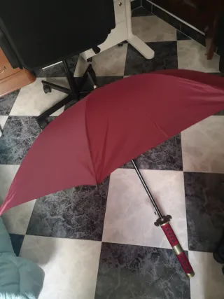 Paraguas Katana Dorado y Rojo