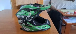 Casco Motocross Downhill Niño Verde