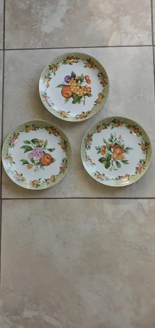 Set 3 Piatti da Frutta Decorati