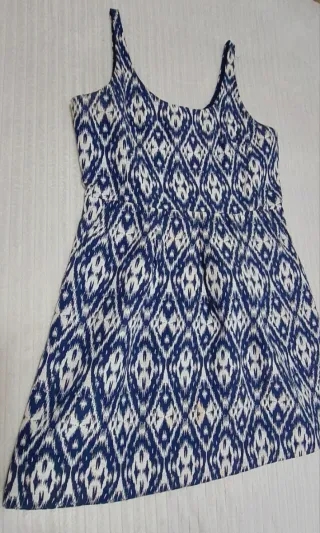 Vestido t.42 azul y blanco