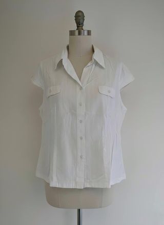 Blusa Camisera Precchio Blanca Talla M