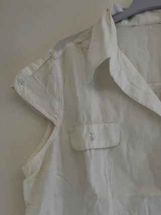 Blusa Camisera Precchio Blanca Talla M