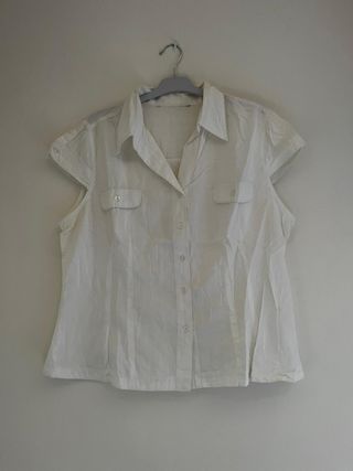 Blusa Camisera Precchio Blanca Talla M
