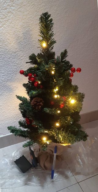 2 alberi di Natale con luci