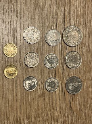 Lote 11 Monedas Francos Suizos