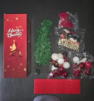 Albero di Natale 45cm con Luci LED e Decorazioni