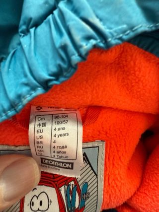 Traje de esquí Wedze naranja/verde 4-6 años