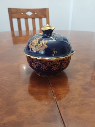 Joyero Limoges Azul Cobalto y Dorado