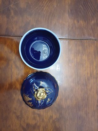 Joyero Limoges Azul Cobalto y Dorado
