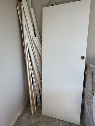 Hoja de puerta corredera blanca