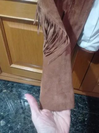 Cazadora Zara flecos ante marrón Talla S. Nueva