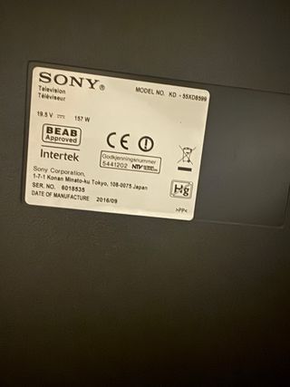 TV Sony Bravia 55 Negra y altavoz