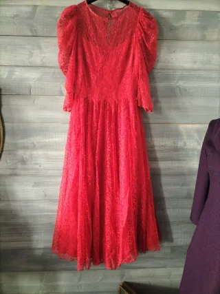 Abito pizzo rosso Vera Mont vintage