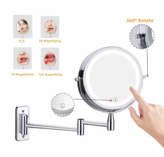 Specchio da bagno allungabile con luce LED