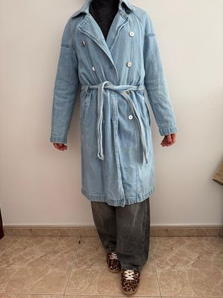 Gabardina vaquera Mango Talla XS