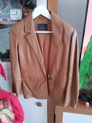 Chaqueta Stradivarius Piel Marrón Talla S