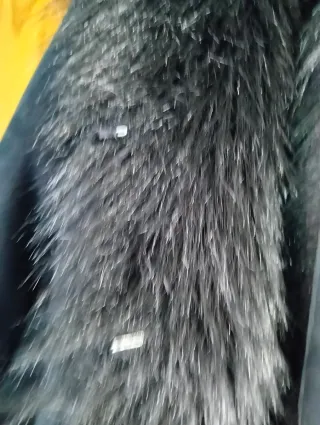 Chaquetón ante negro con pelo