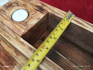 Centrotavola portacandela in legno rustico