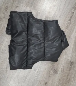 Chaleco chica polipiel negro