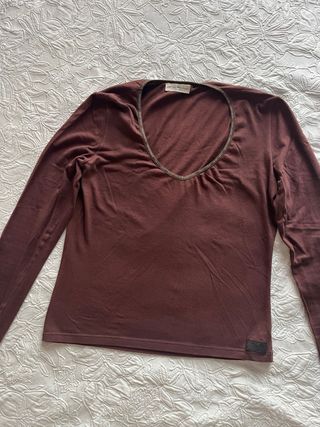 Camiseta Emporio Armani Manga Larga Marrón