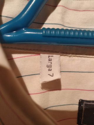 Camisa Blanca de Manga Larga de Rayas Finas