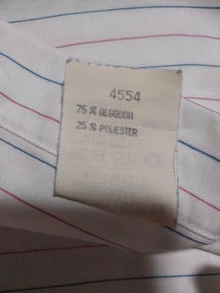 Camisa Blanca de Manga Larga de Rayas Finas